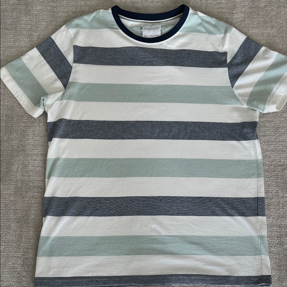 Denim & Flower Navy and Cream Striped Tee